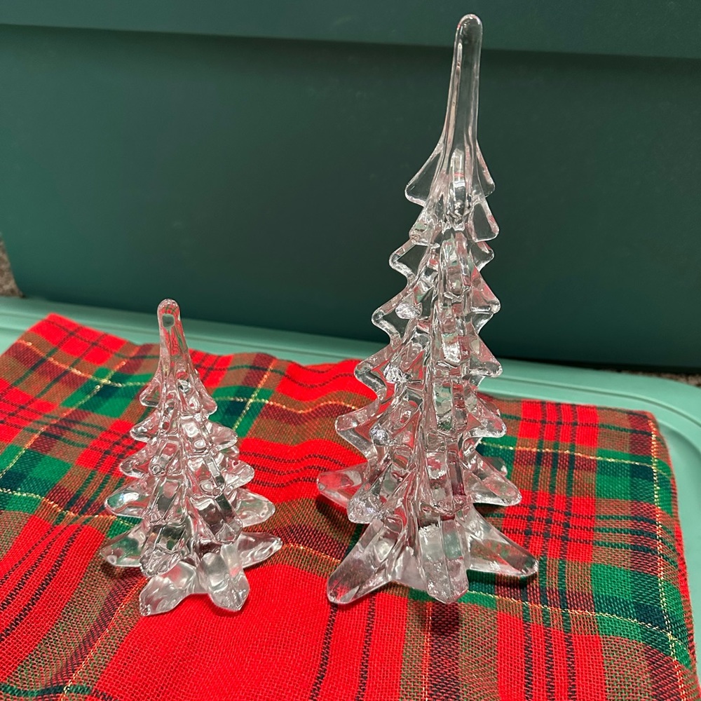 Glass Christmas Evergreen Trees